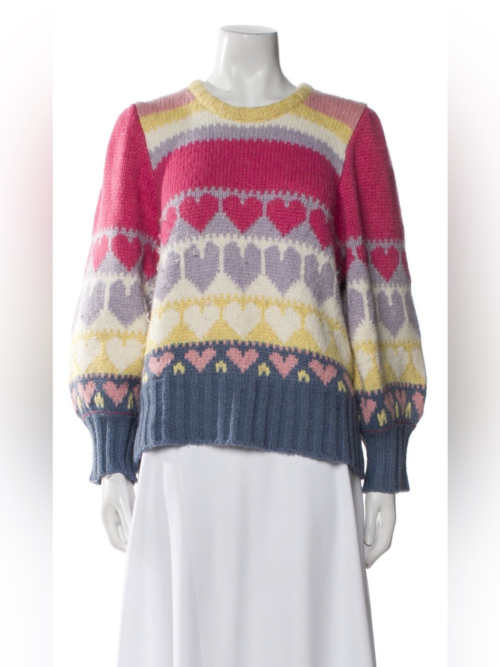LOVESHACKFANCY Shirelle Pullover in Pink Icing Size Medium $298